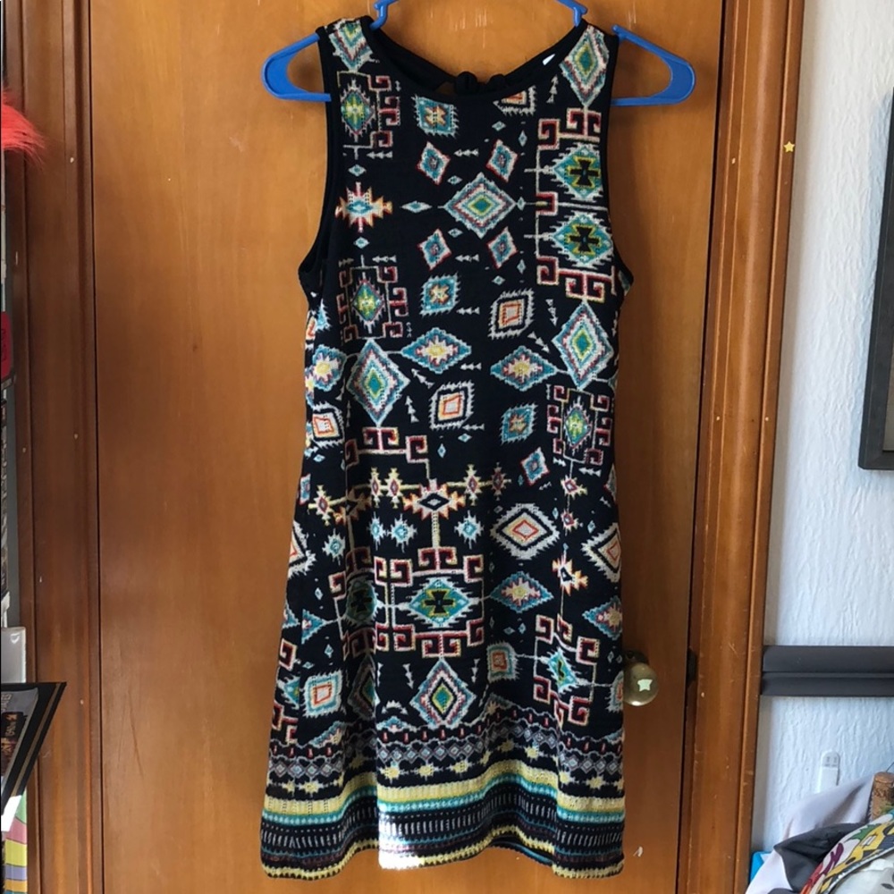 🌳Xhilaration tribal print black dress